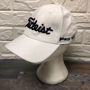 Titleist x FOOTJOY Mesh Hat Cap FJ Pro V1 Logo‎ White Stretch golf golfing